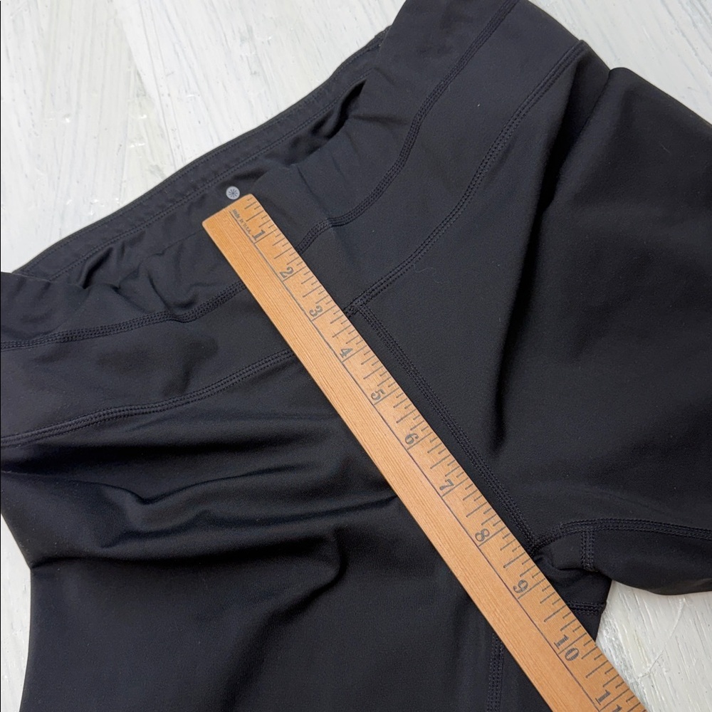 Athleta Asym Mesh Sonar Honeycomb Print Leggings Black Gold Silver Purple Sz M - Picture 5 of 13